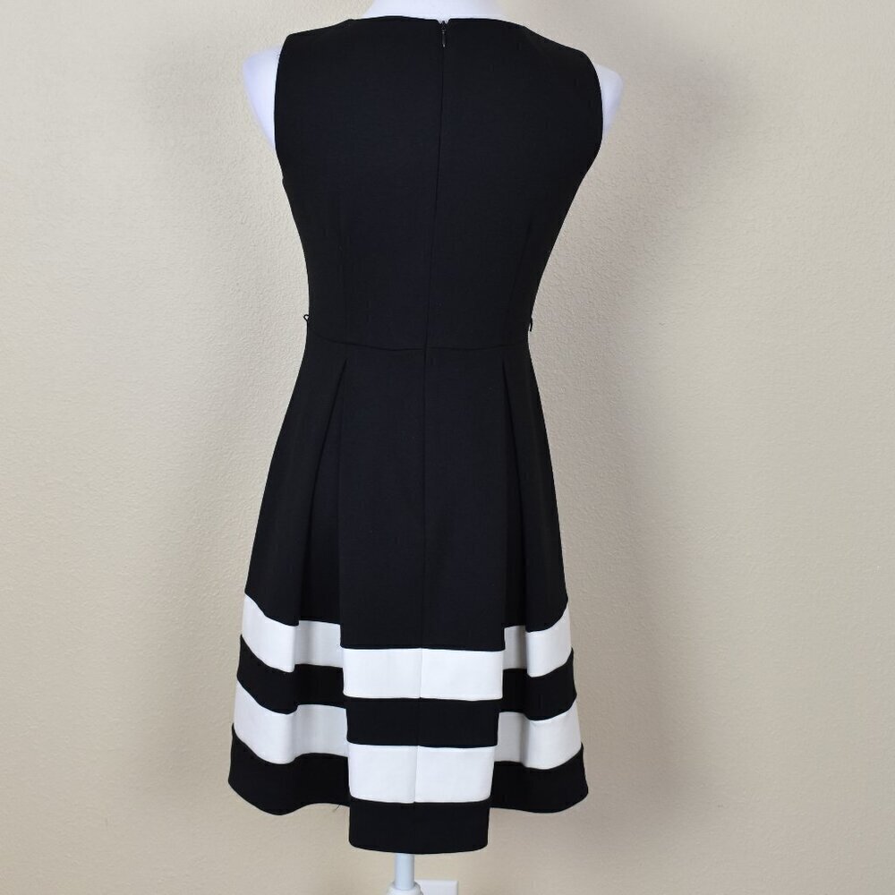 Calvin Klein Stripe A-Line Fit and Flare Dress - Petite 6 - Picture 4 of 7